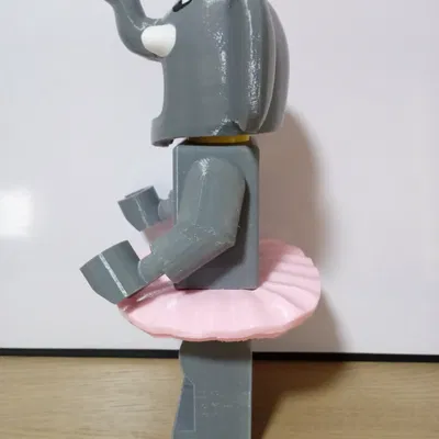 Mô hình Minifig mặc trang phục Voi (Elephant Costume Girl) in 3D