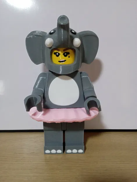 Mô hình Minifig mặc trang phục Voi (Elephant Costume Girl) in 3D - Image 5