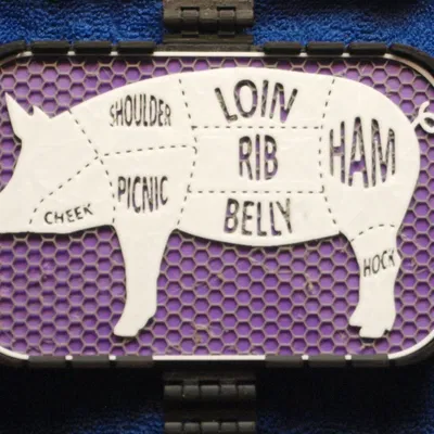 Bảng hiệu biểu đồ thịt heo (Pork Butcher Chart sign)