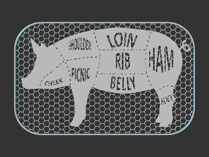 Bảng hiệu biểu đồ thịt heo (Pork Butcher Chart sign) - Image 2
