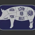 Bảng hiệu biểu đồ thịt heo (Pork Butcher Chart sign) - Thumbnail 3