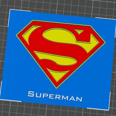 Mô hình trang trí tường Logo Superman 3D in ấn độc đáo
