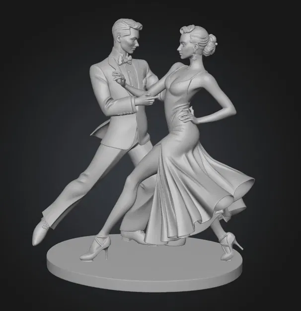 Mô hình 3D cặp đôi khiêu vũ Tango in Red đầy nghệ thuật - Image 1