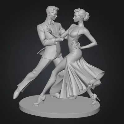 Mô hình 3D cặp đôi khiêu vũ Tango in Red đầy nghệ thuật