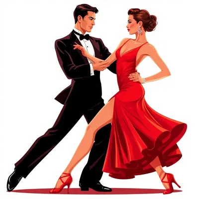 Mô hình 3D cặp đôi khiêu vũ Tango in Red đầy nghệ thuật