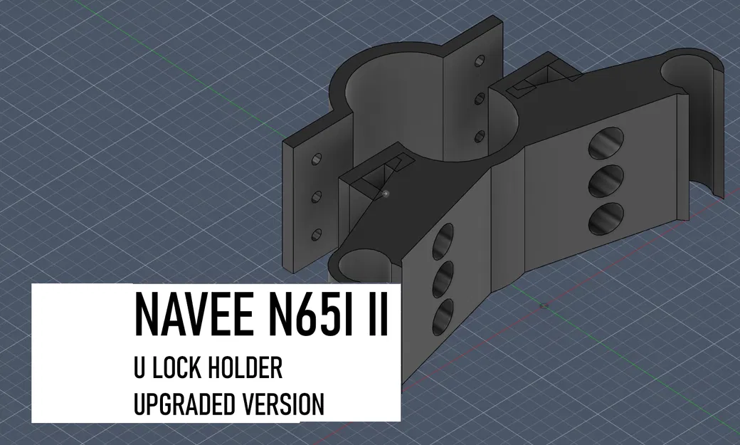 Ngàm gắn khóa chữ U cho xe điện NAVEE N65i II (Ống 40mm) - Dễ in - Image 1