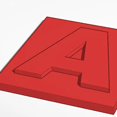 Mẫu con dấu chữ A in 3D (A stamp) thiết kế đơn giản, sắc nét