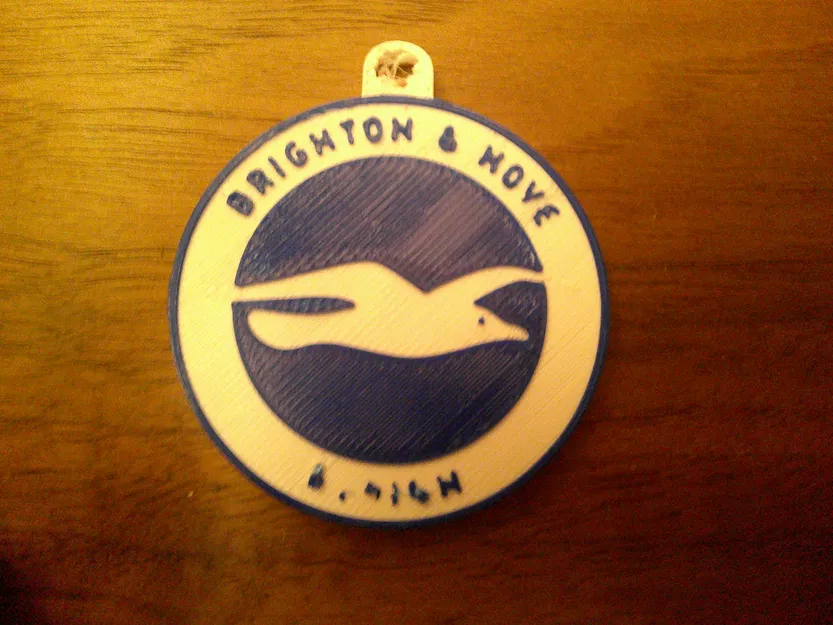 Móc khóa logo bóng đá Brighton & Hove Albion F.C. in 3D độc đáo - Image 1