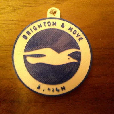 Móc khóa logo bóng đá Brighton & Hove Albion F.C. in 3D độc đáo