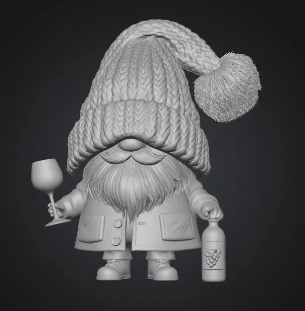 Mô hình chú lùn uống rượu vang 3D trang trí độc đáo (Wine Drinking Gnome) - Image 1