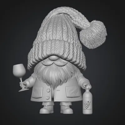 Mô hình chú lùn uống rượu vang 3D trang trí độc đáo (Wine Drinking Gnome)