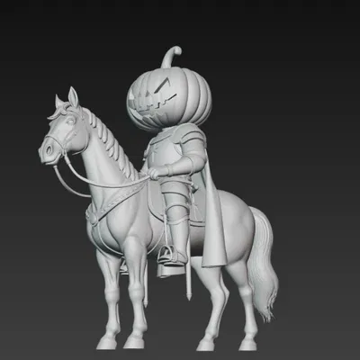 Mô hình Kỵ sĩ Đầu Bí ngô 3D độc đáo trang trí đẹp mắt