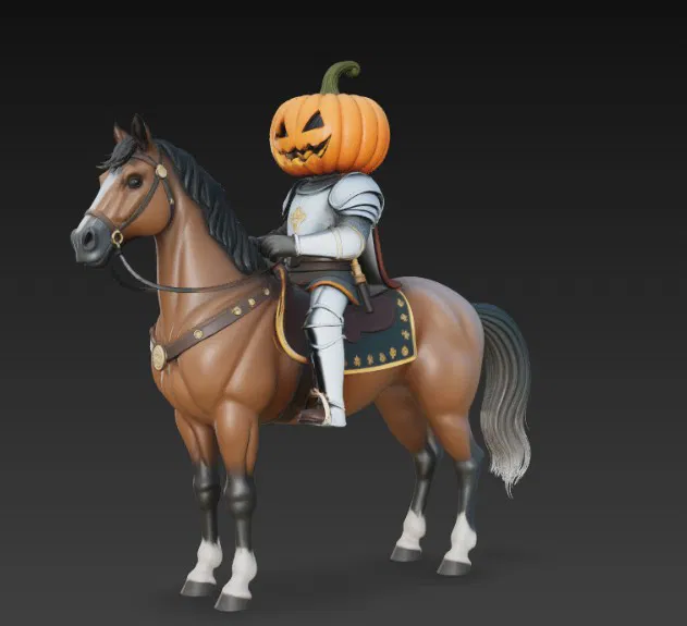 Mô hình 3D Kỵ sĩ không đầu Headless Horseman cưỡi ngựa ấn tượng - Image 2