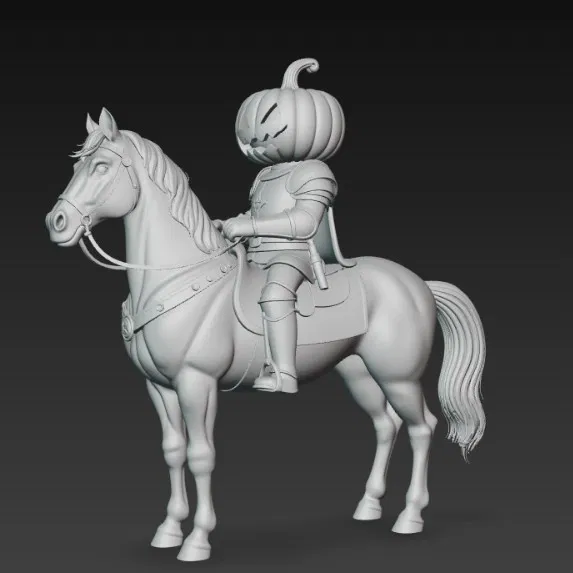 Mô hình 3D Kỵ sĩ không đầu Headless Horseman cưỡi ngựa ấn tượng - Image 4