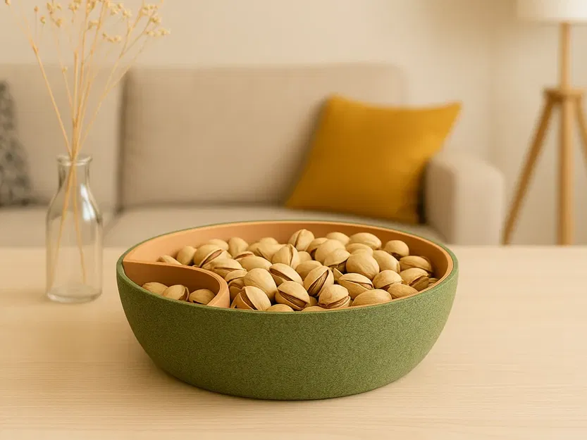 Tô đựng hạt dẻ cười 2 ngăn thông minh in 3D - Image 1