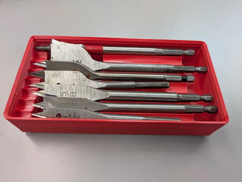 Khay Gridfinity đựng mũi khoan mái chèo (Spade bits) - Image 1