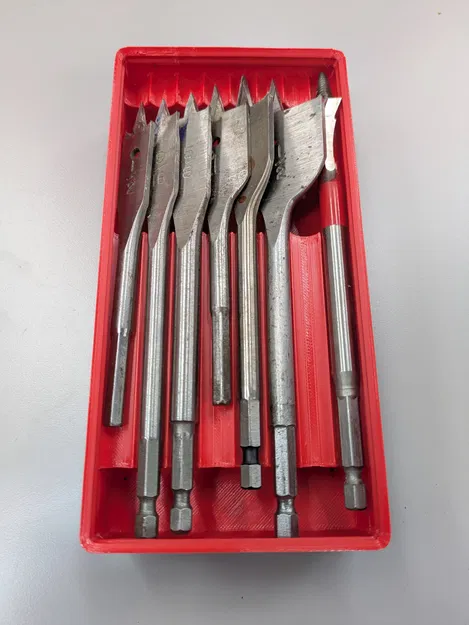 Khay Gridfinity đựng mũi khoan mái chèo (Spade bits) - Image 2
