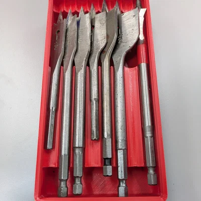 Khay Gridfinity đựng mũi khoan mái chèo (Spade bits)