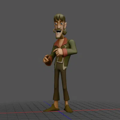 Mô hình 3D nhân vật cướp biển Ragetti ấn tượng