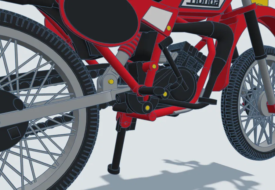 Mô hình xe Honda MTX50 1983 tỉ lệ 1:8 - Bản thiết kế in 3D - Image 13