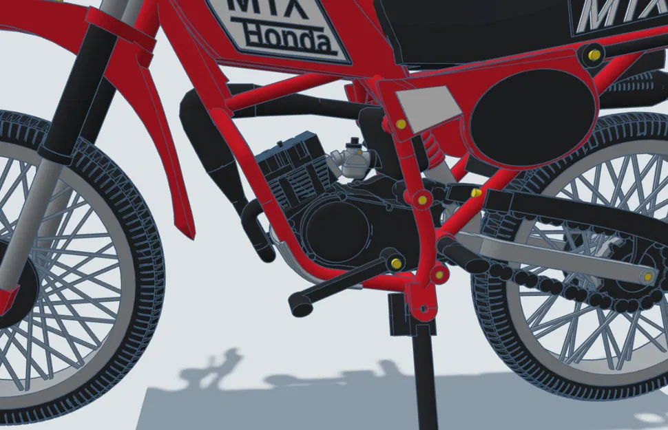 Mô hình xe Honda MTX50 1983 tỉ lệ 1:8 - Bản thiết kế in 3D - Image 14
