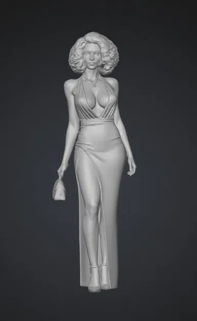 Mô hình 3D nàng tiểu thư sang trọng Crimson Velvet Promenade - Image 1