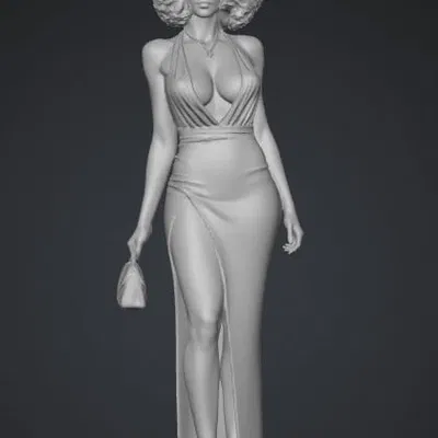 Mô hình 3D nàng tiểu thư sang trọng Crimson Velvet Promenade