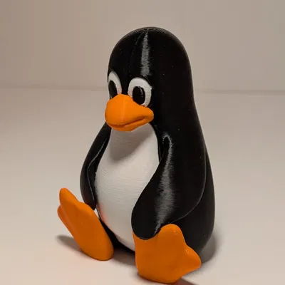 Tux đã được xử lý đáy phẳng, sẵn sàng cho in nhiều màu