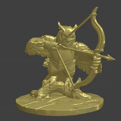 Mô hình 3D Cú Cung Thủ (The Owl Archer) cho game Dungeons and Dragons
