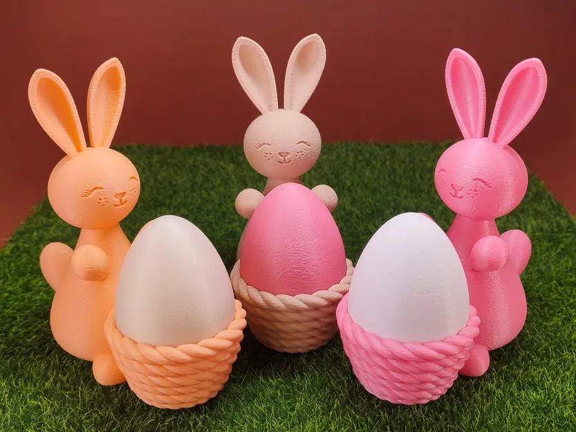 Chú thỏ dễ thương ôm bát trứng - Image 1