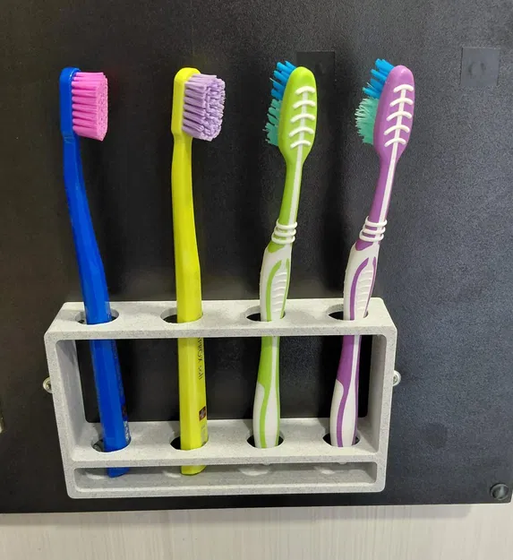 Giá treo bàn chải 3D gắn tủ tiện lợi cho phòng tắm gọn gàng - Image 1