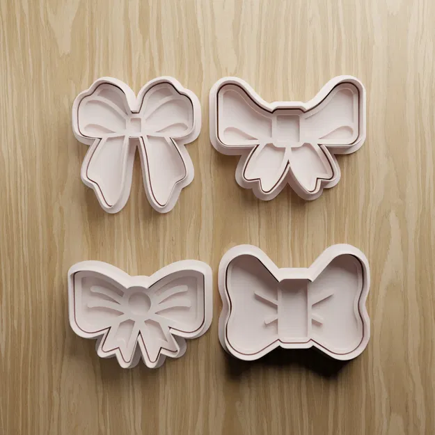 Bộ khuôn cắt bánh quy hình nơ STL | Khuôn cắt Fondant Ruy-băng | File in 3D làm bánh - Image 1