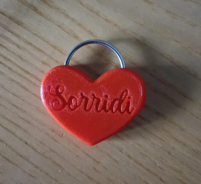 Móc khóa hình trái tim in 3D "Sorridi" làm quà tặng ý nghĩa - Image 1
