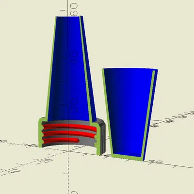 Nắp chai tham số (Parametric) kèm vòi rót và nắp đậy có thể tùy chỉnh