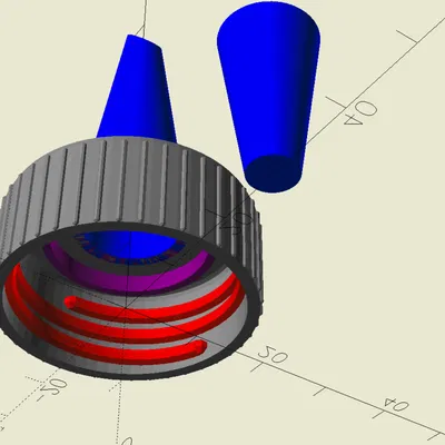 Nắp chai tham số (Parametric) kèm vòi rót và nắp đậy có thể tùy chỉnh