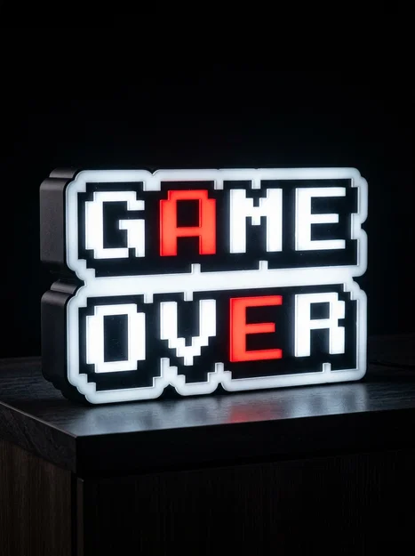 Đèn trang trí Lightbox Game Over - Mô hình in 3D phong cách Retro - Image 1