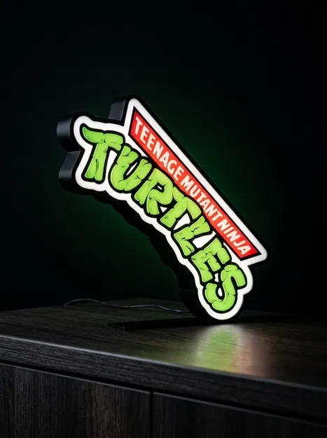 Đèn trang trí logo Teenage Mutant Ninja Turtles - In 3D siêu đẹp - Image 1