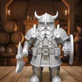 Chiến binh Lùn Viking với Rìu và Khiên – File STL mô hình giả tưởng để in 3D - Thumbnail 1