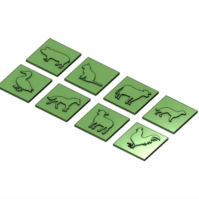 Bộ Khuôn Đóng Dấu Hình Con Vật Nông Trại cho "Stamp Buddy"