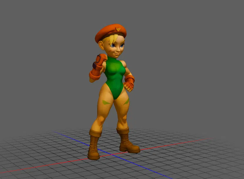 Mô hình nhân vật Cammy trong Street Fighter - Phiên bản in 3D Chibi - Image 1