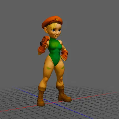 Mô hình nhân vật Cammy trong Street Fighter - Phiên bản in 3D Chibi