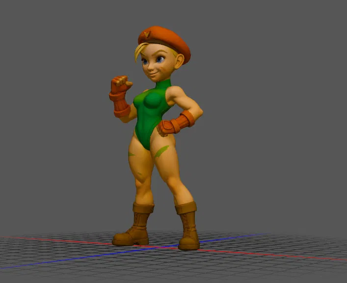 Mô hình nhân vật Cammy trong Street Fighter - Phiên bản in 3D Chibi - Image 3