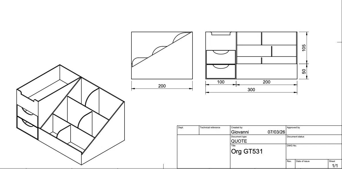 Khay Đựng Đồ Đa Năng Để Bàn Organizer GT531 (Thiết Kế 3D) - Image 5