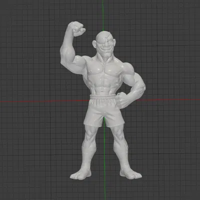 Mô hình 3D nhân vật Sagat Street Fighter ấn tượng