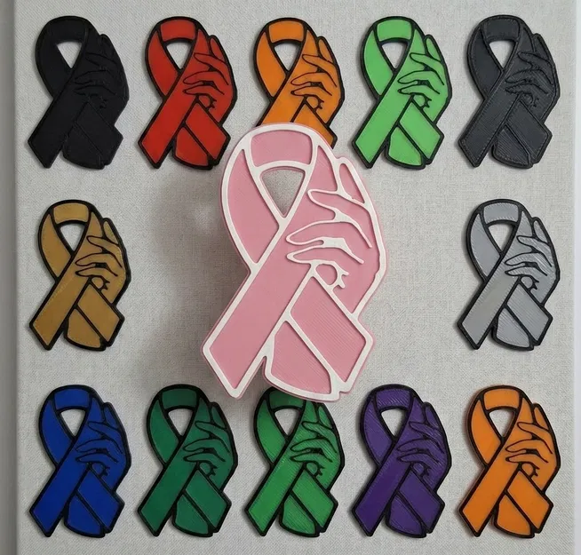 Ghim cài / Móc khóa biểu tượng Ngày Quốc tế Phụ nữ và phòng chống ung thư - Image 1