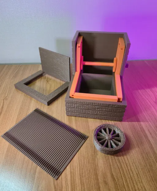 Hộp Đựng Đồ Trung Cổ Có Nắp Bẫy Cơ Học - Image 4