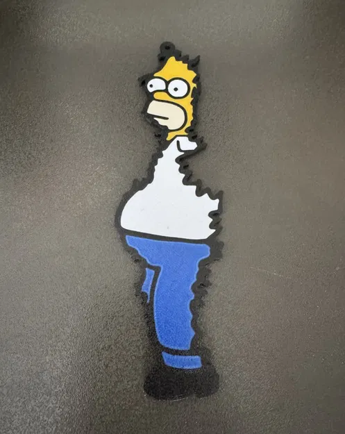 Mô hình trang trí Homer Simpson bước ra từ bụi rậm (File in 3D) - Image 1