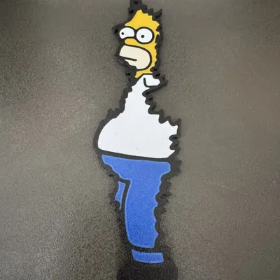 Mô hình trang trí Homer Simpson bước ra từ bụi rậm (File in 3D)