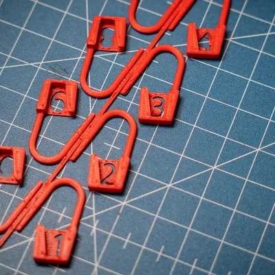 Bộ 10 đánh dấu mũi đan có đánh số (Stitch Markers) in 3D tiện lợi