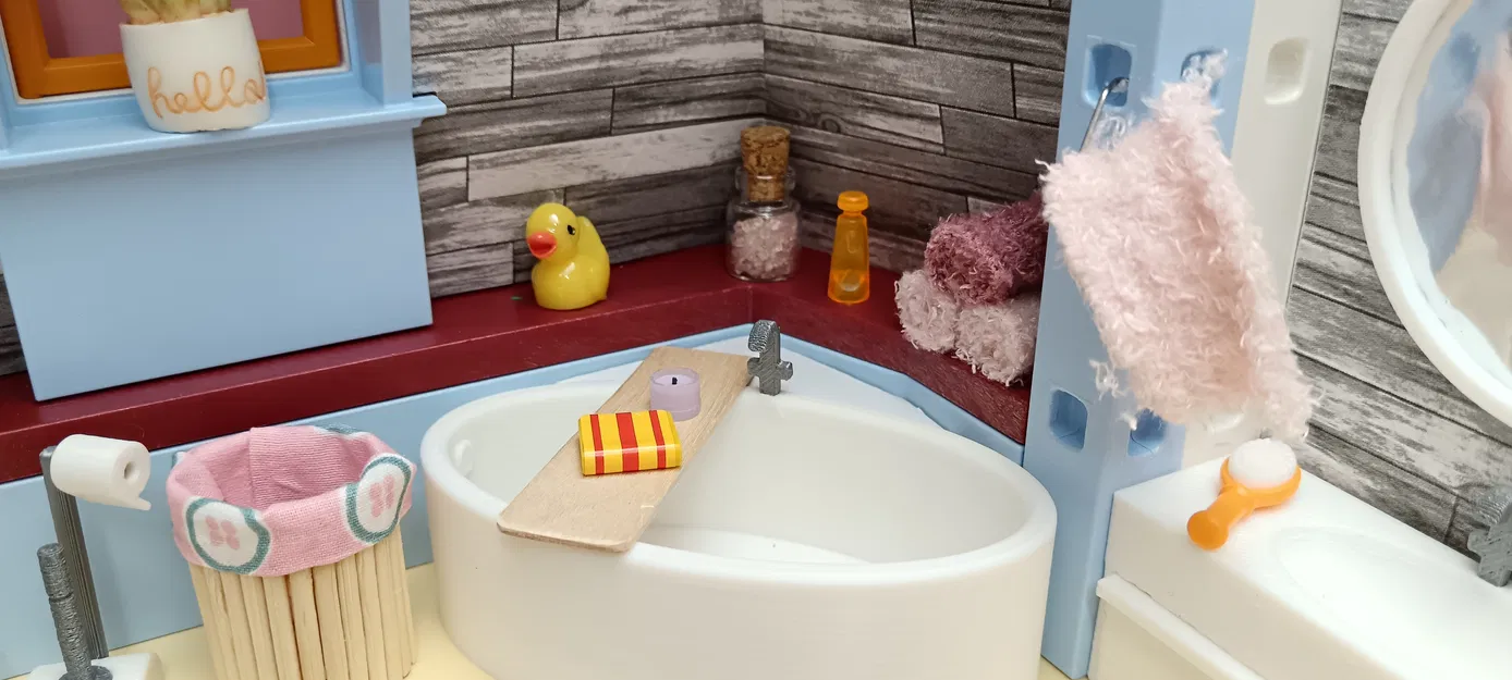 Mô hình bồn tắm mini trang trí cho nhà búp bê Playmobil - Image 1